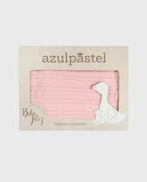 Manta Tejida Trenzada Rosa 100% Algodón